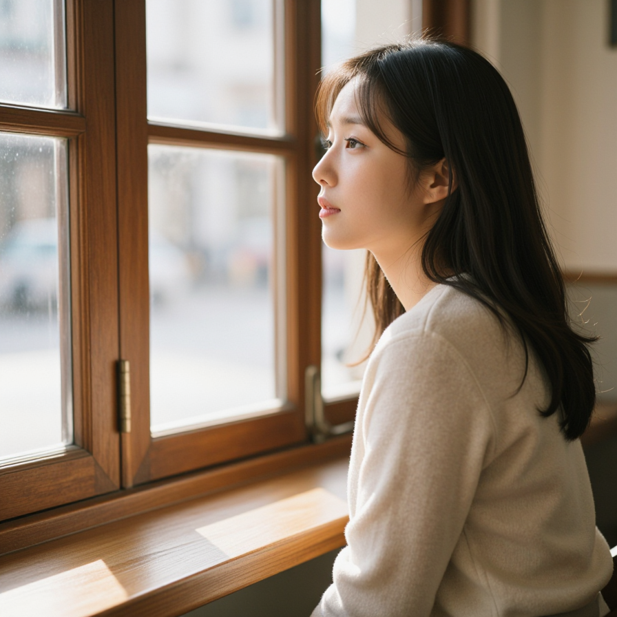 오후의 빈티지 창가